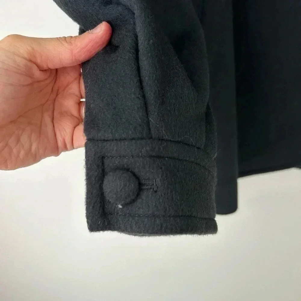 Asian Brand Navy Wool Puff Shoulder Cropped Jacket M - Picture 5 of 12